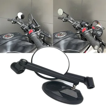 Универсальное боковое зеркало для мотоцикла черного цвета, Регулируемое на 180 ° Зеркало заднего вида, Универсальное круглое Зеркало заднего вида