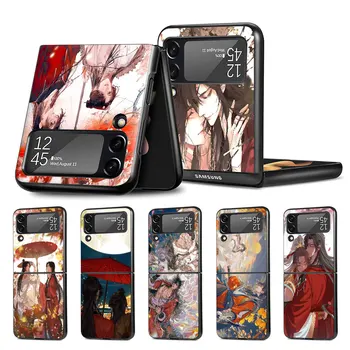 Чехол Heaven Official's Blessing Case для Samsung Galaxy Z Flip3 5G Flip4 PC Hard Cell Phone Shell Z Flip 4 3 Black Coque Zflip4 Cover