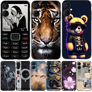 Чехол для Силиконовой Задней крышки телефона TECNO SPARK 9 PRO черный чехол из тпу медведь тигр лев
