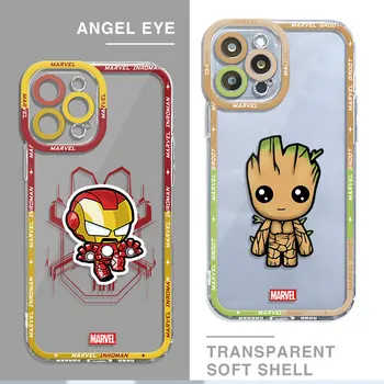 Чехол для телефона Marvel Spider-Man Ironman для Xiaomi Mi 11 Lite Poco X3 NFC X4 X5 M3 Pro 11T Pro Прозрачный Мягкий Чехол